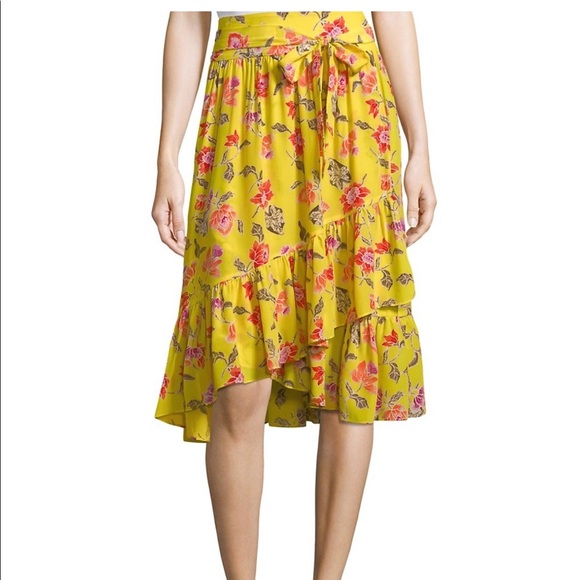 Joie Denisha Floral Silk Wrap Skirt EUC - Picture 9 of 9
